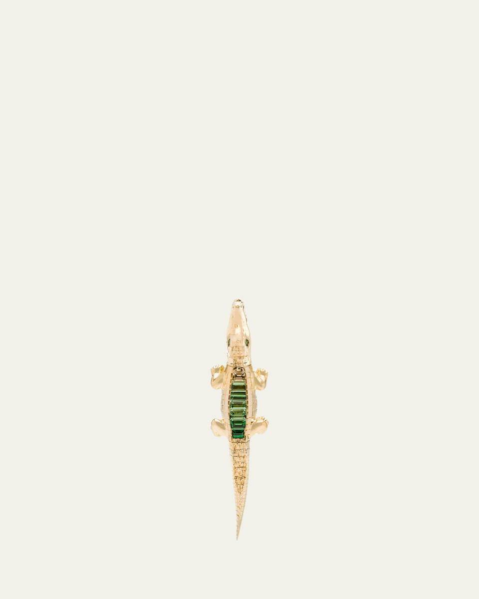 Tsavorite Alligator Bite Earring