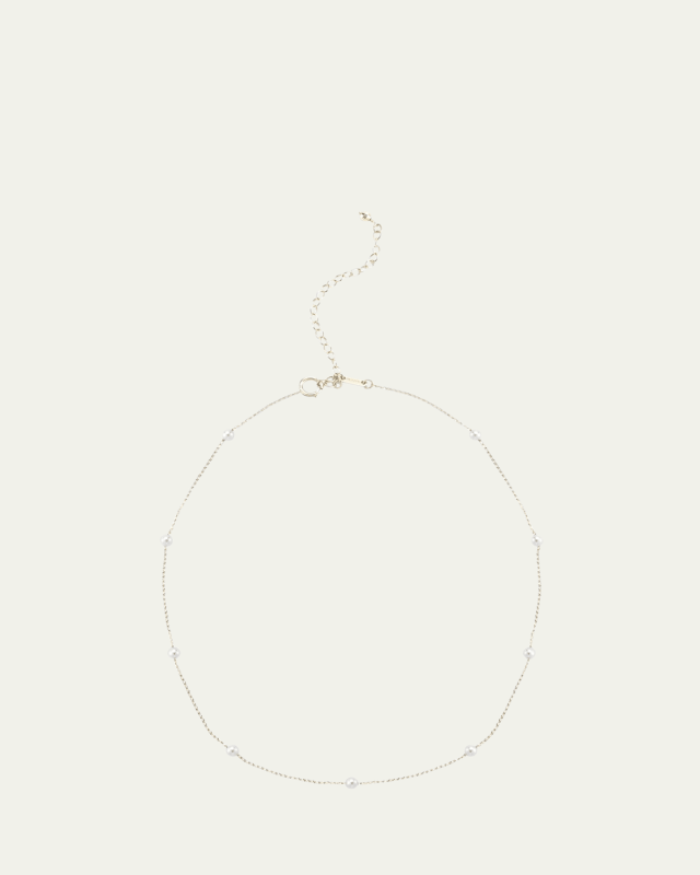 Pearl Station Chain Choker Necklace