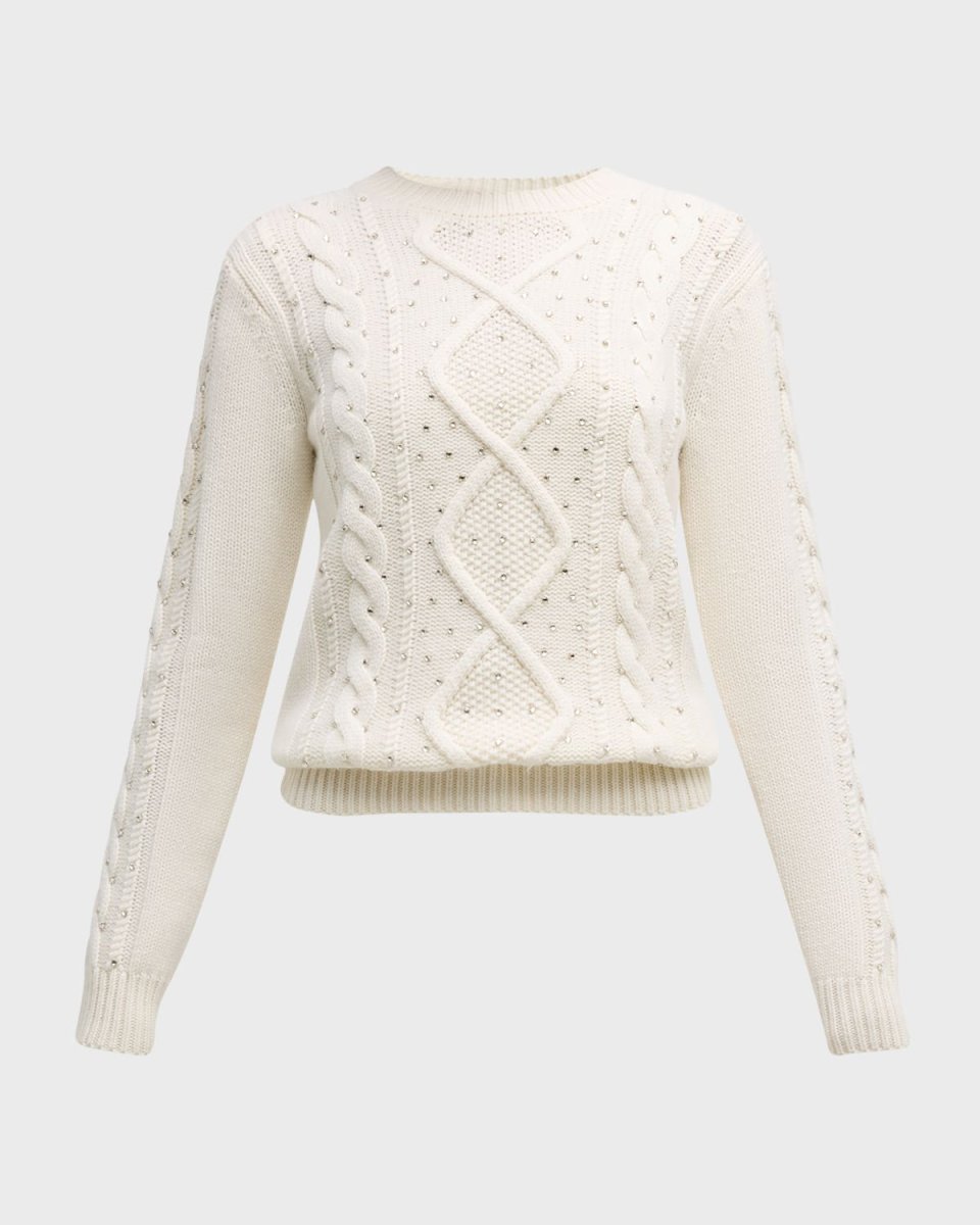 Onde Crystal Cable-Knit Sweater