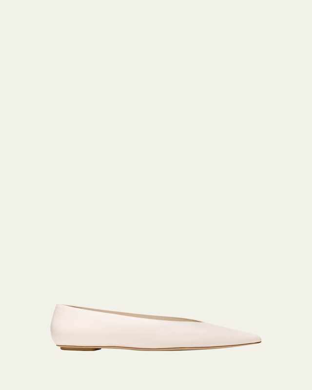 Lina Leather Point-Toe Ballerina Flats