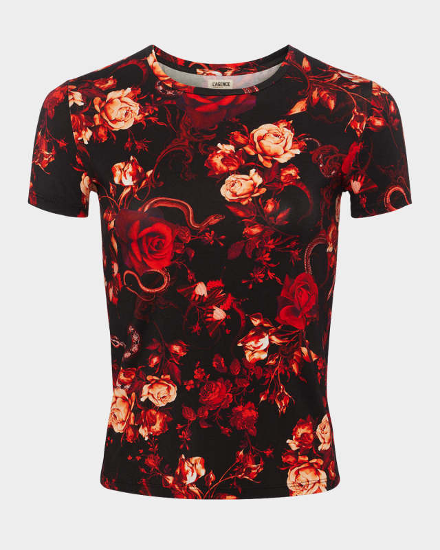 Ressi Short-Sleeve Floral Baroque Tee