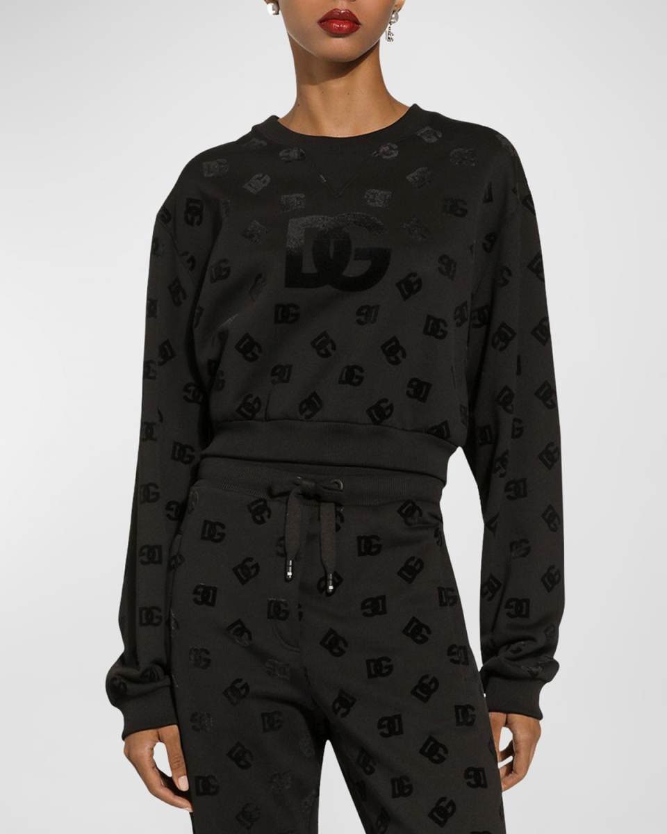 DG Logo Rolled-Neck Cotton Jersey Sweatshirt