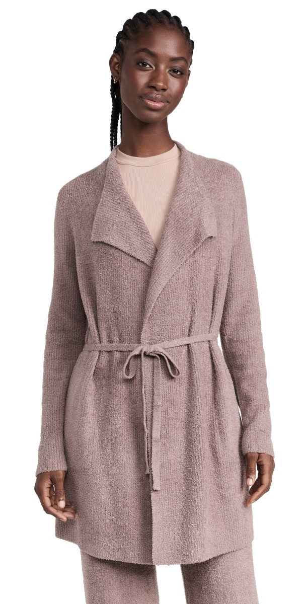 Barefoot Dreams CCL Waist Tie Cardi Driftwood