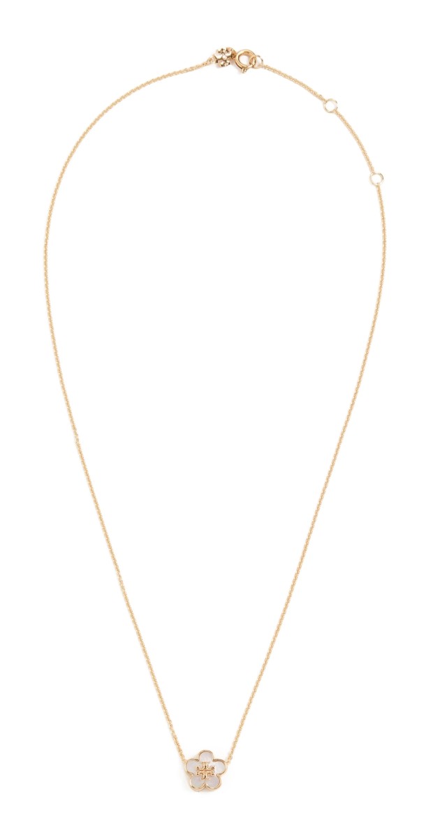 Tory Burch Kira Flower Pendant Tory Gold/Mother of Pearl