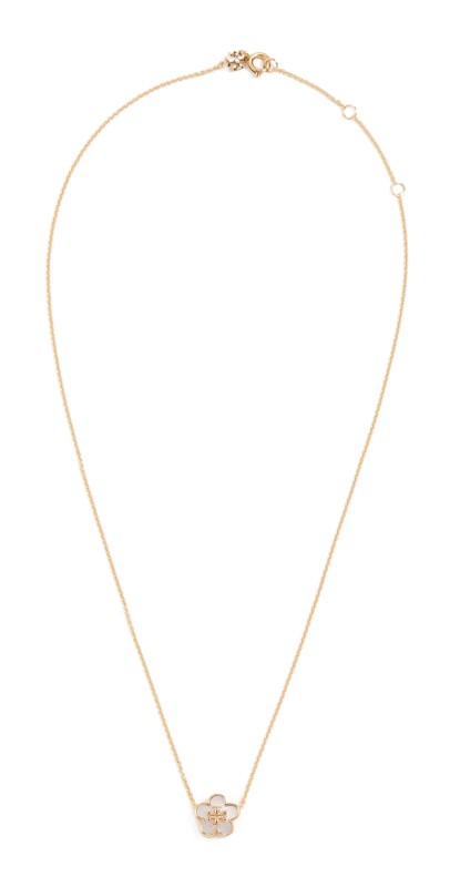 Tory Burch Kira Flower Pendant Tory Gold/Mother of Pearl