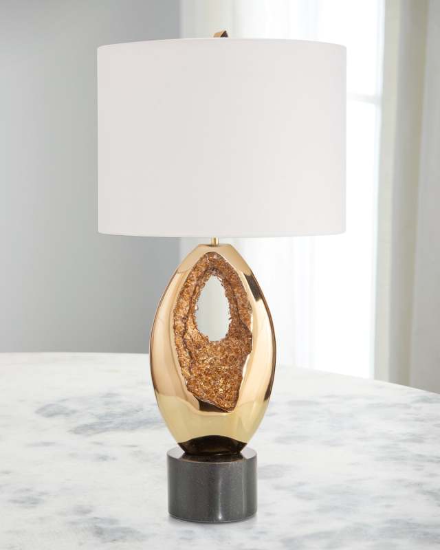 Glass Geode Table Lamp