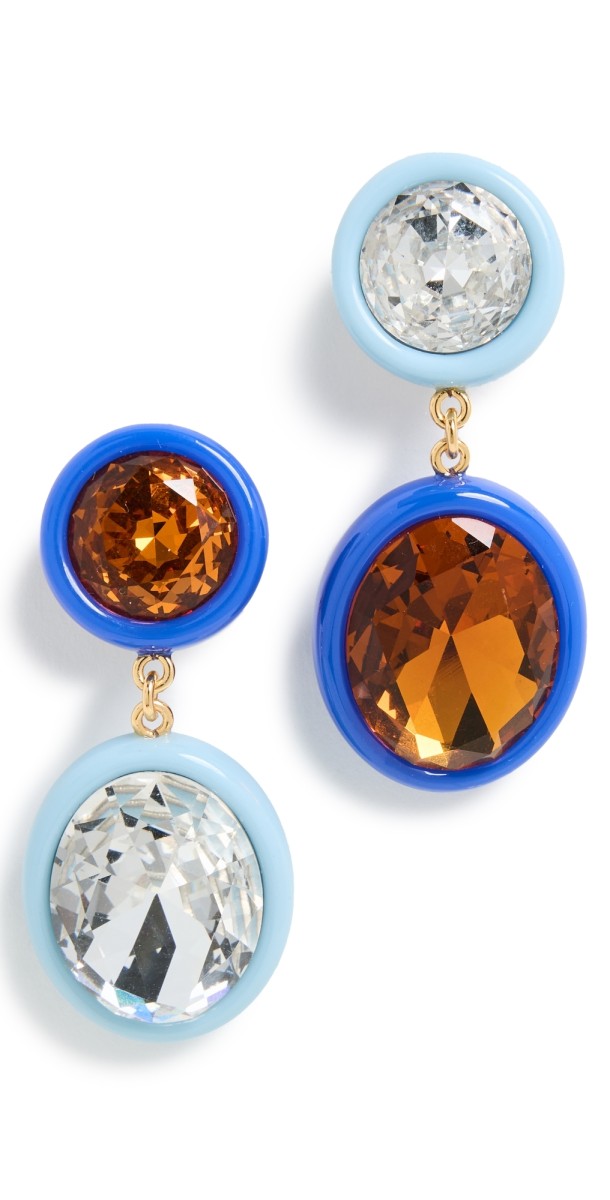 Lele Sadoughi Medallion Resin Drop Earrings Cobalt