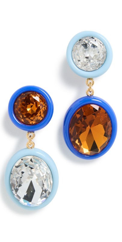Lele Sadoughi Medallion Resin Drop Earrings Cobalt