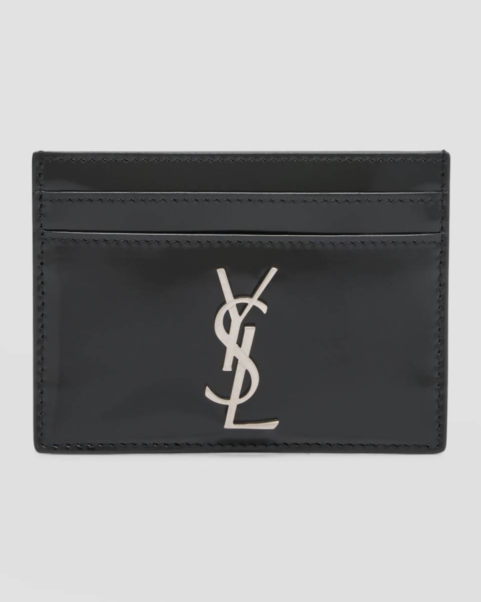 YSL Monogram Card Case in Spazzolato Leather