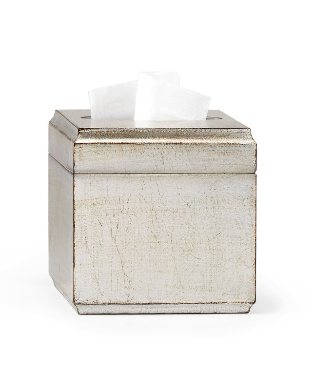 York Silver Tissue Box Cover