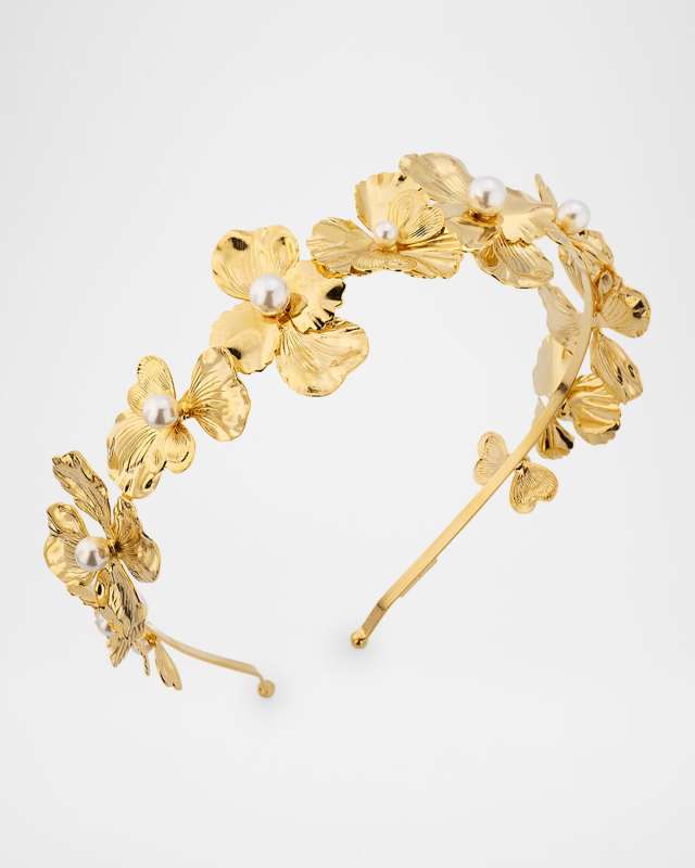 Poppies Pearly Floral Headband