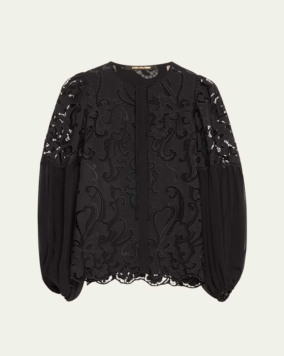 Joan Embroidered Cutout Blous