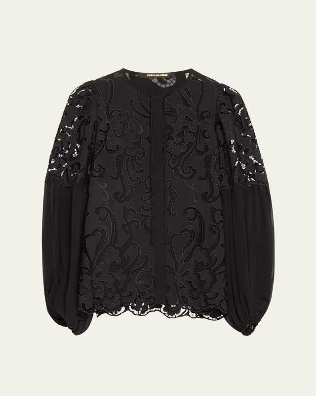 Joan Embroidered Cutout Blous