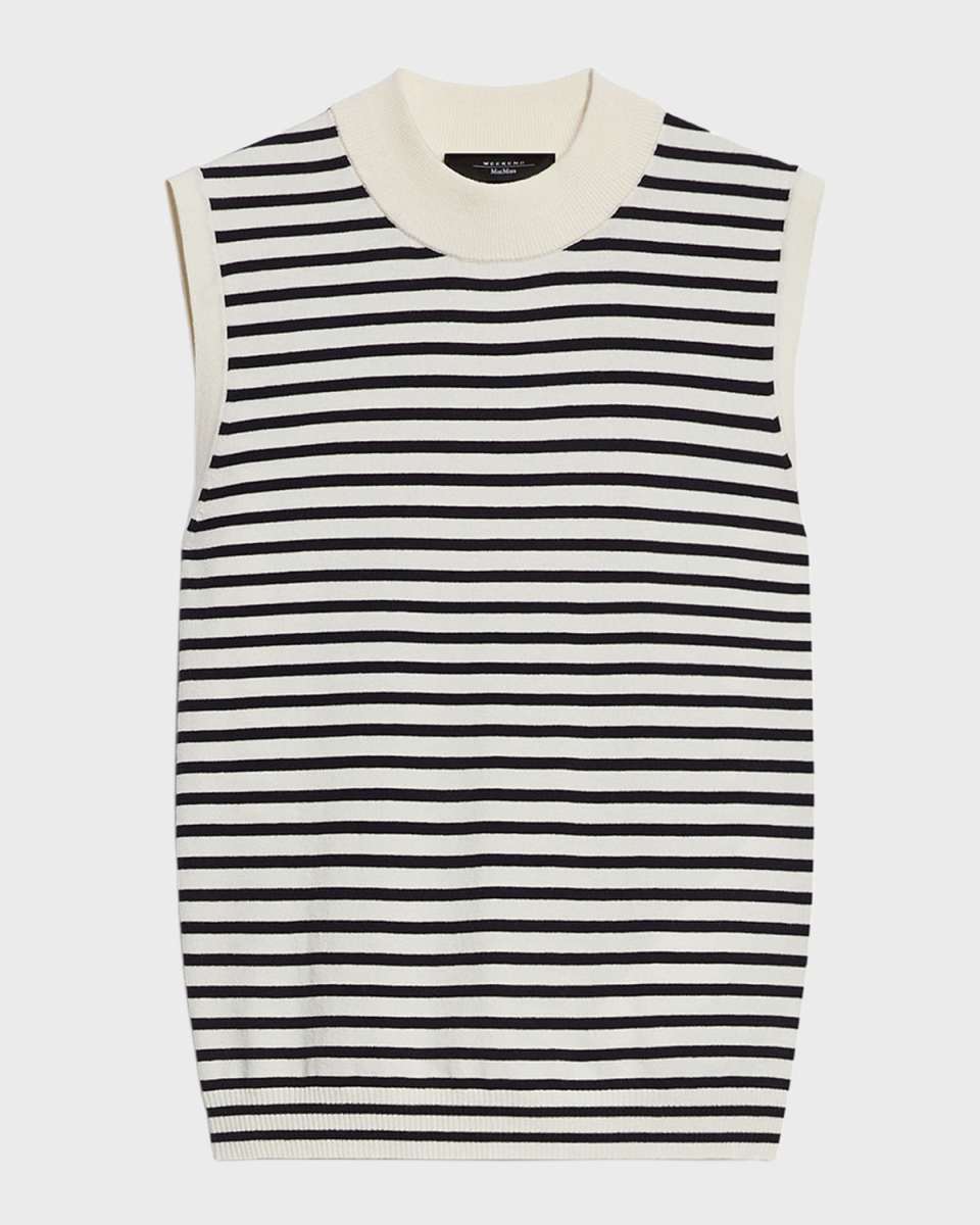 Nazione Striped Mock-Neck Tank