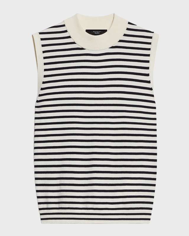 Nazione Striped Mock-Neck Tank