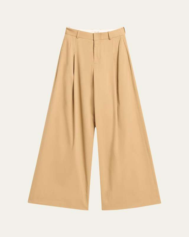 Pleated Wide-Leg Pants