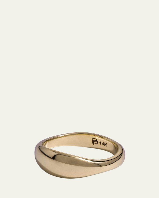 Clarified 14k Yellow Gold Puffy Stacking Band Ring