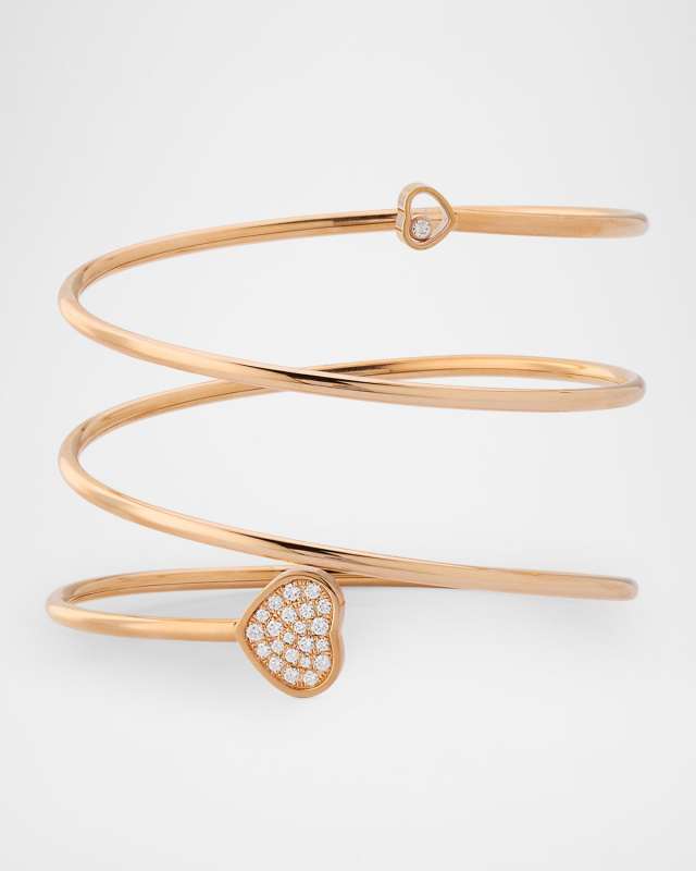 Happy Hearts 18K Rose Gold Diamond Bracelet