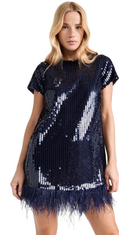 LIKELY Sequin Marullo Dress Navy