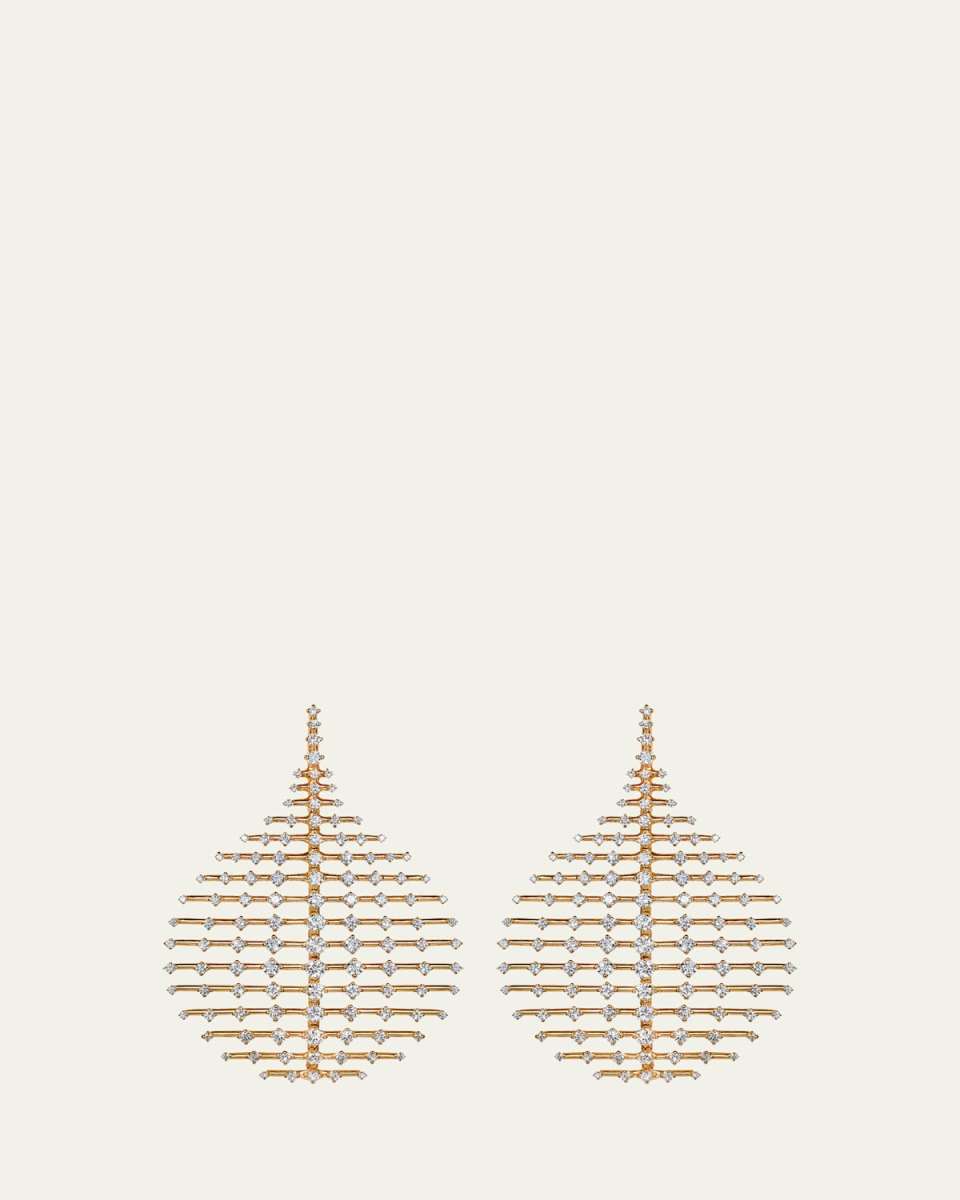 Medium Disco Earrings in Yellow Gold and Diamonds