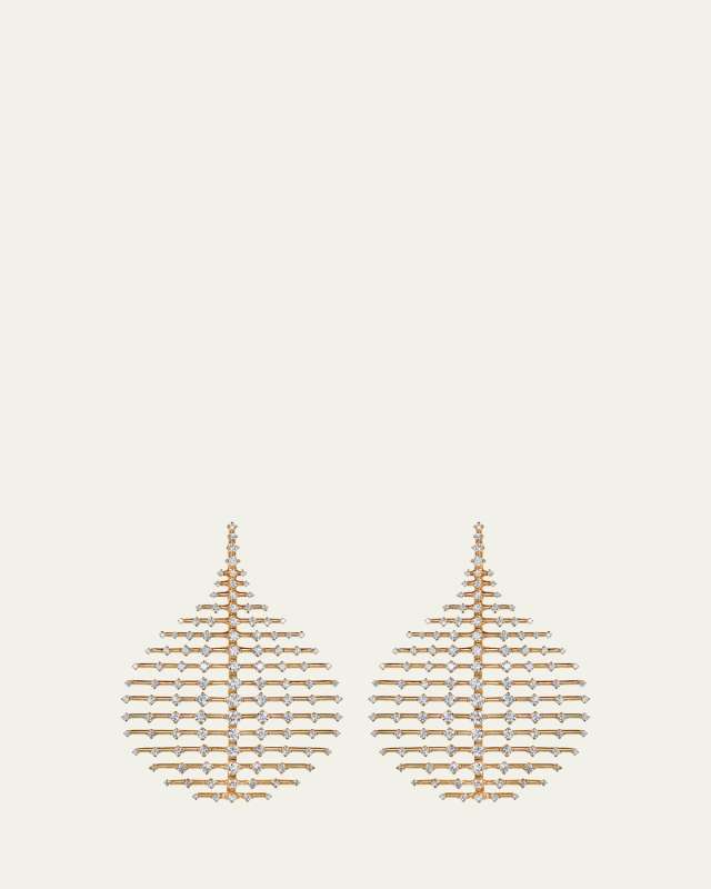 Medium Disco Earrings in Yellow Gold and Diamonds