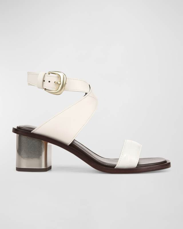 Dalia Croco Ankle-Strap Sandals