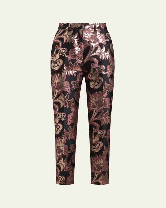 Jacquard Tapered Leg Trousers