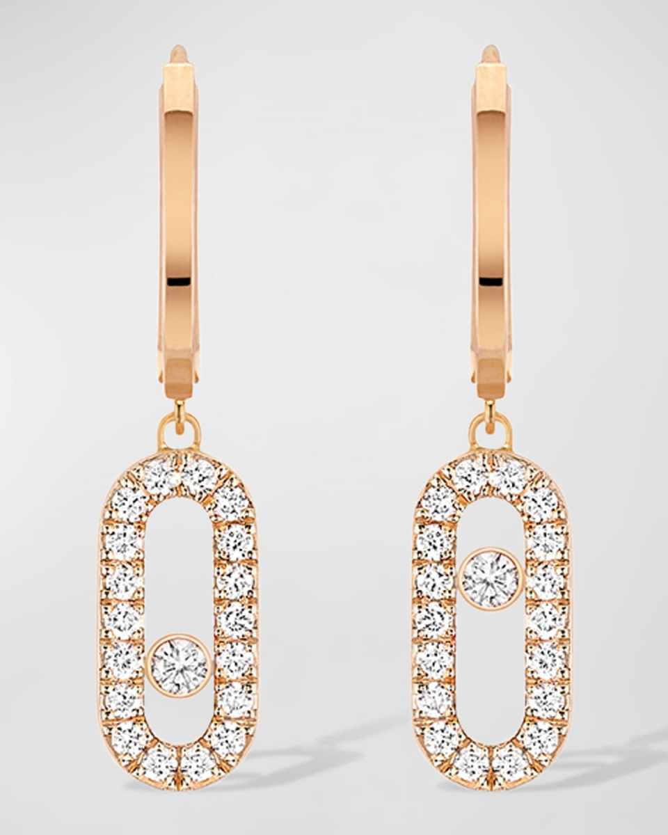 Move Uno 18K Rose Gold Diamond Hoop Earrings