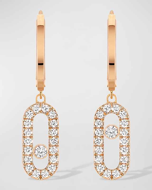 Move Uno 18K Rose Gold Diamond Hoop Earrings