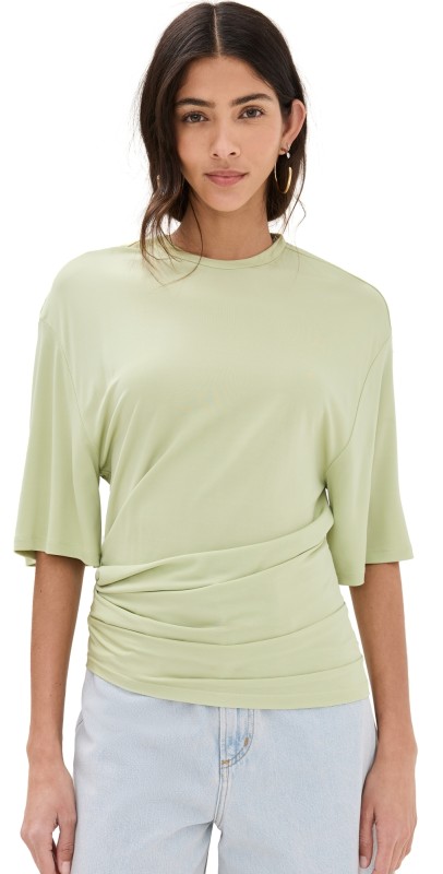 Christopher Esber Side Cowl Waist Tee Pistachio