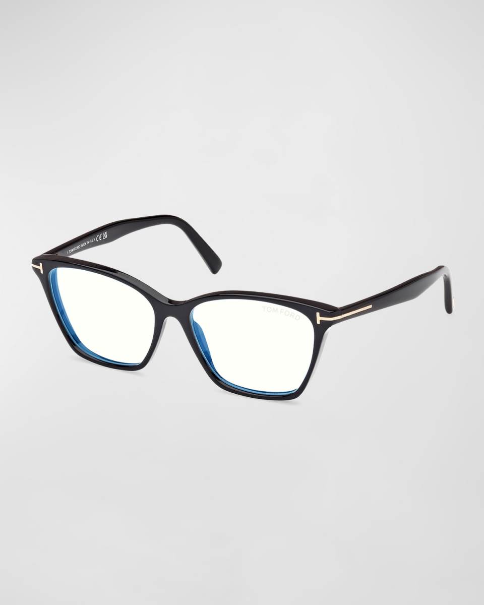 Blue Blocking Sleek Acetate Cat-Eye Glasses