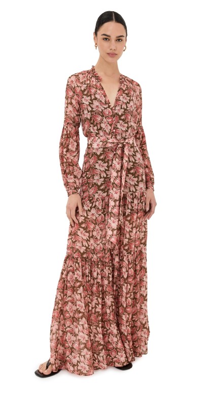 Veronica Beard Isra Dress Deep Ochre Multi