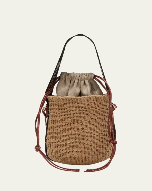 Woody Small Mifuko Basket Bag with Logo Webbing