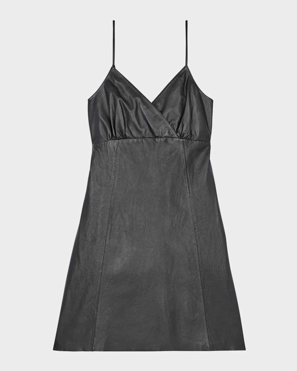 Sleeveless Leather Mini Dress