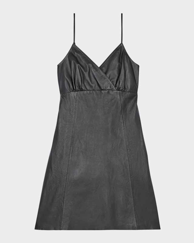 Sleeveless Leather Mini Dress
