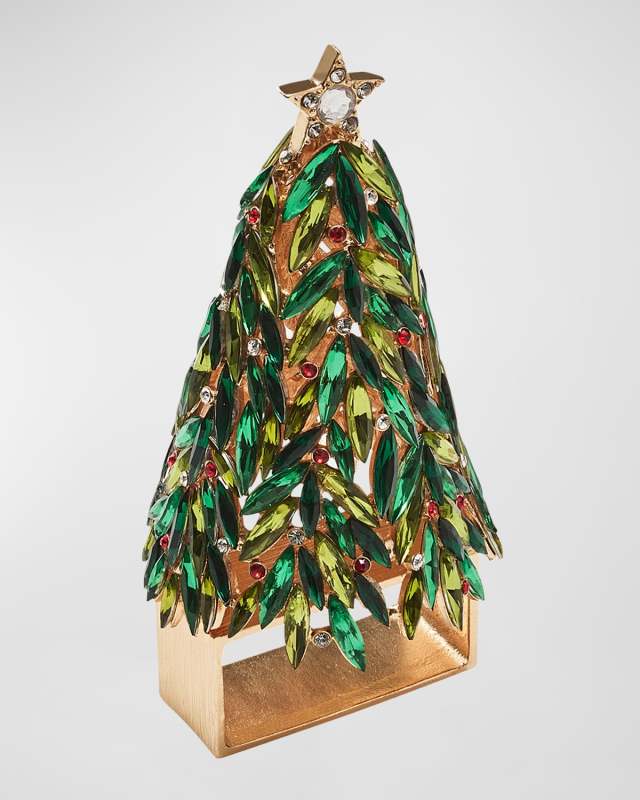 Bejeweled Christmas Napkin Rings, Set of 4