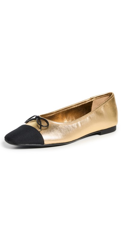 Schutz Arissa Ballet Flats Ouro Claro Orch/Black