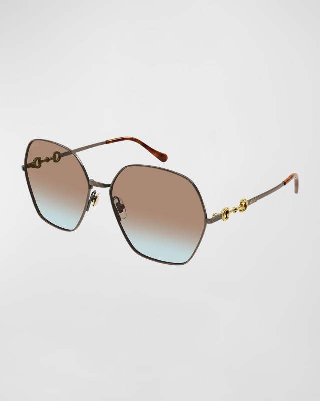 Logo Lock Metal Butterfly Sunglasses