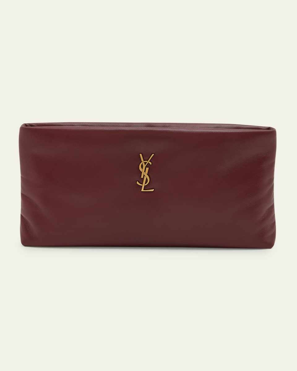 Calypso Ziptop YSL Clutch Bag in Smooth Padded Leather