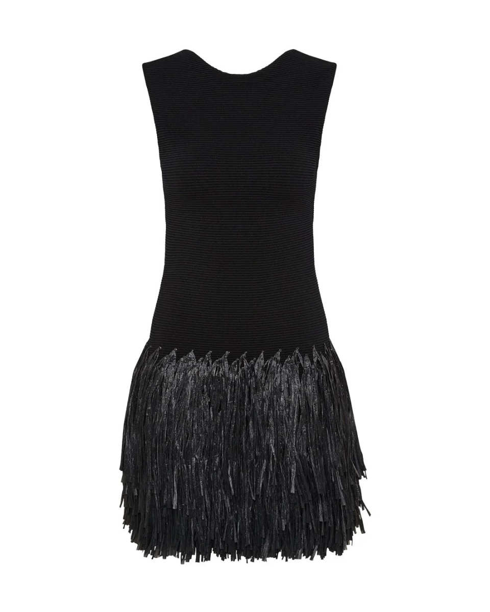 Rushes Raffia Knit Mini Dress