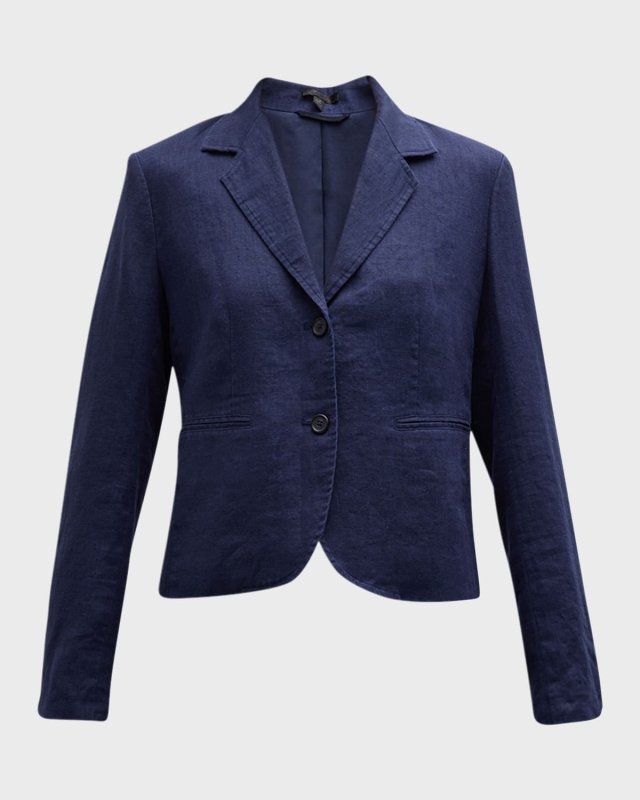 Short Linen Boyfriend Blazer
