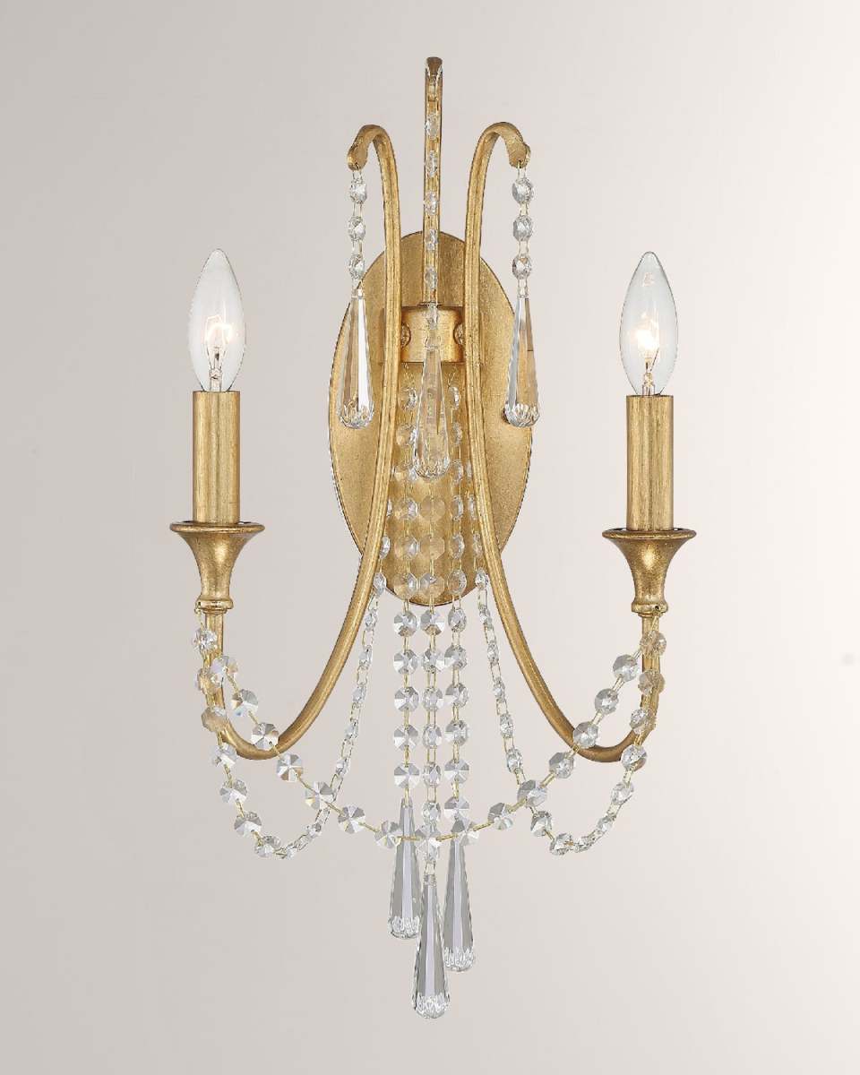 Arcadia 2-Light Antique Silver Wall Sconce