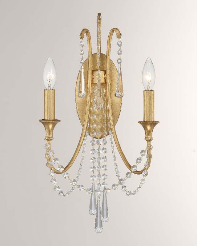 Arcadia 2-Light Antique Silver Wall Sconce
