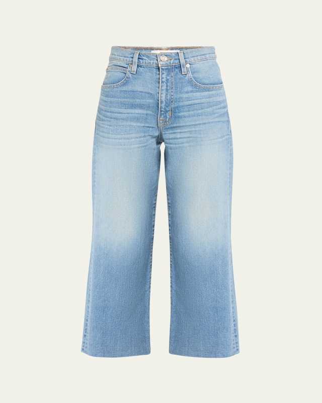Grace Wide Ankle Jeans with Raw Hem