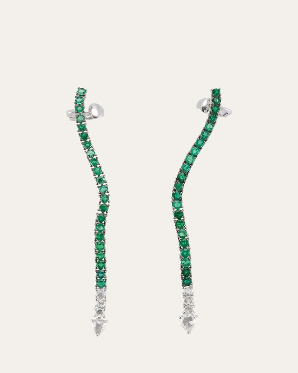 Ferox Emerald and Diamond Ear Climber, Single