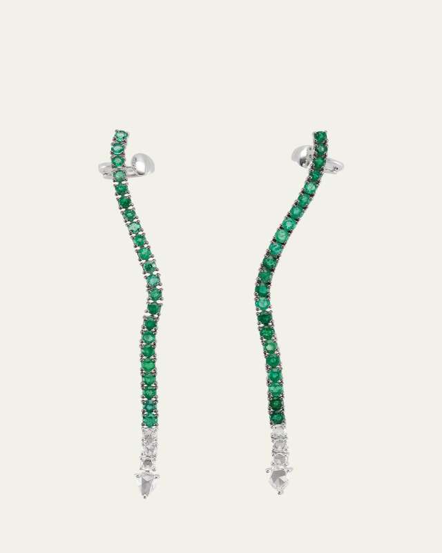 Ferox Emerald and Diamond Ear Climber, Single