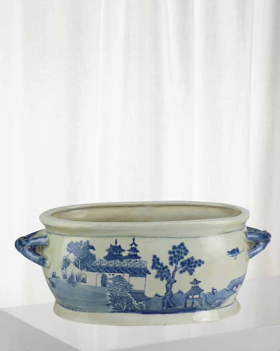 Blue & White Ceramic Pot