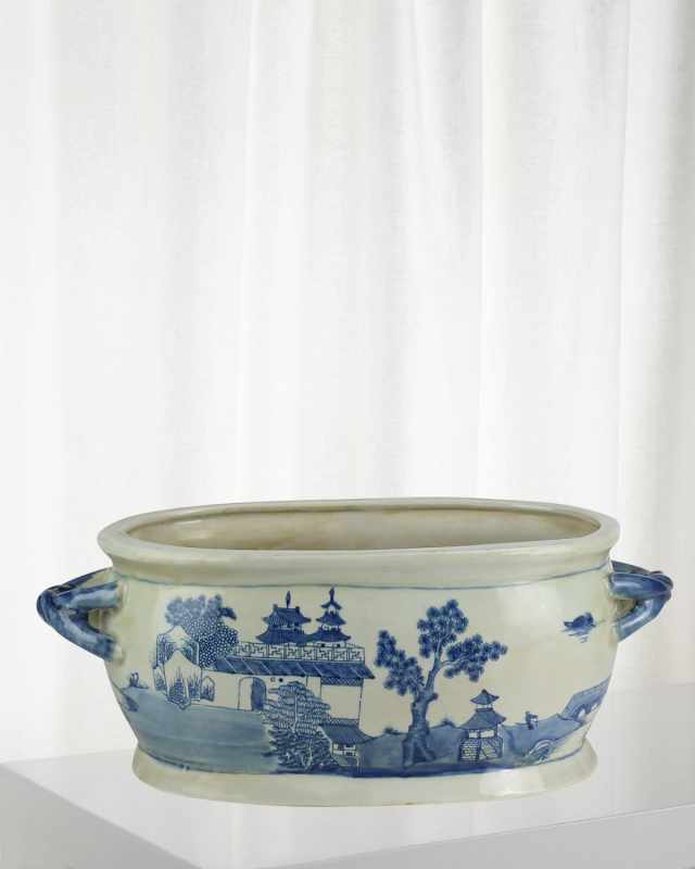 Blue & White Ceramic Pot