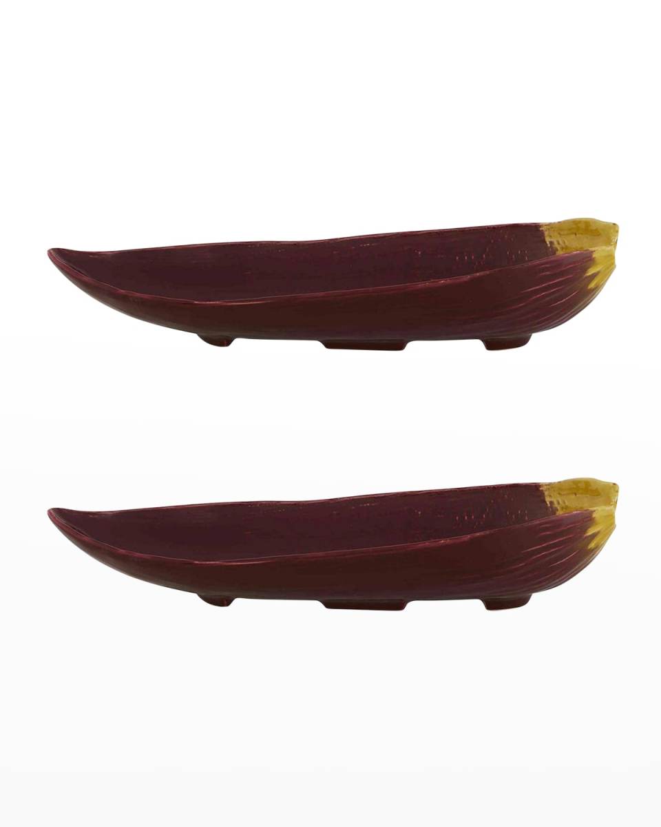 12" Bananas From Madeira Serving Trays, Set of 2