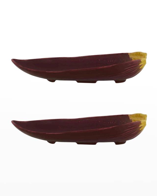 12" Bananas From Madeira Serving Trays, Set of 2